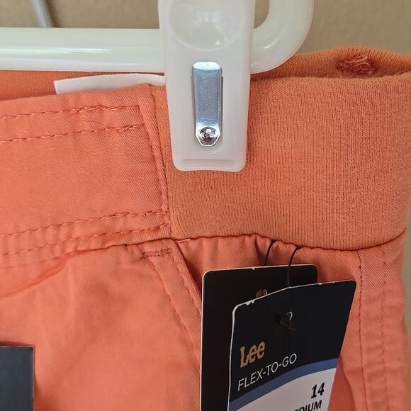New Womens Lee Flex to Go Shorts Great Color 14 Medium Papaya Summer Ladies - Picture 11 of 16